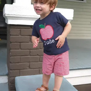 Boys Back to School Outfit - Apple Applique Shirt - First Day of Preschool T-shirt - 1st Day of P... | Etsy (Global)