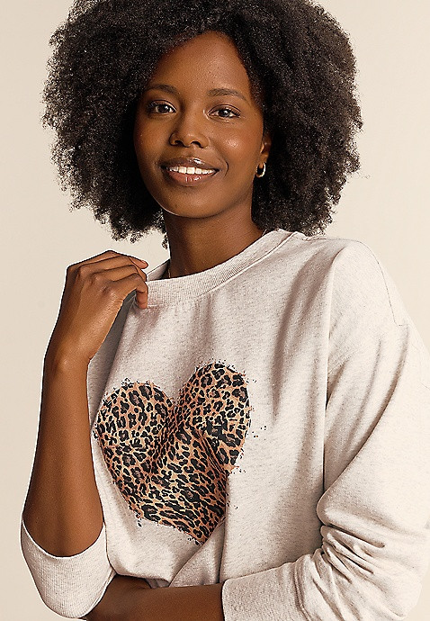 Animal Heart Relaxed Fit Sweatshirt | Maurices