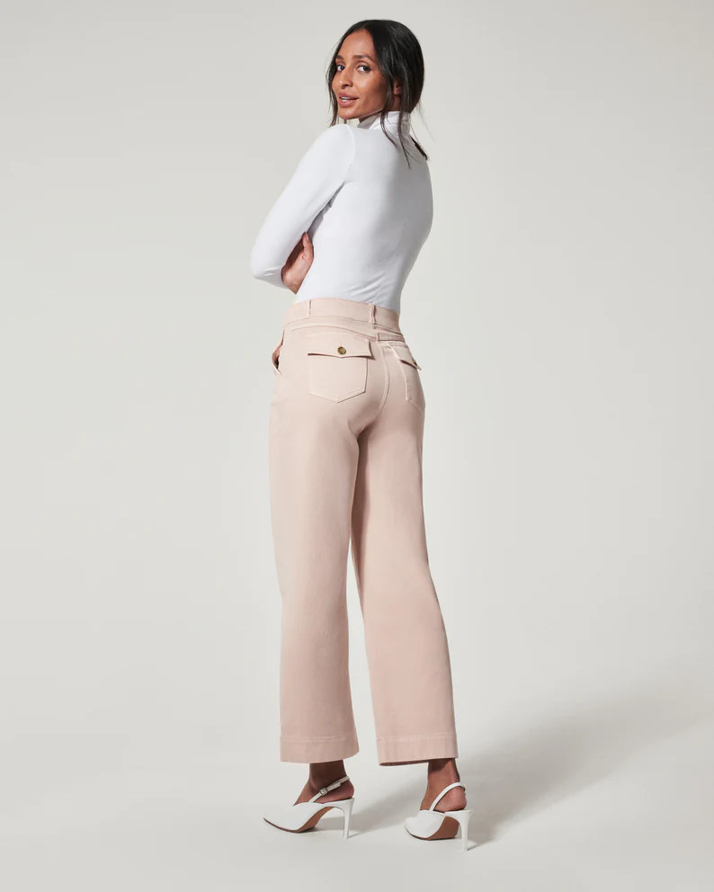 Stretch Twill Cropped Wide Leg Pant | Spanx