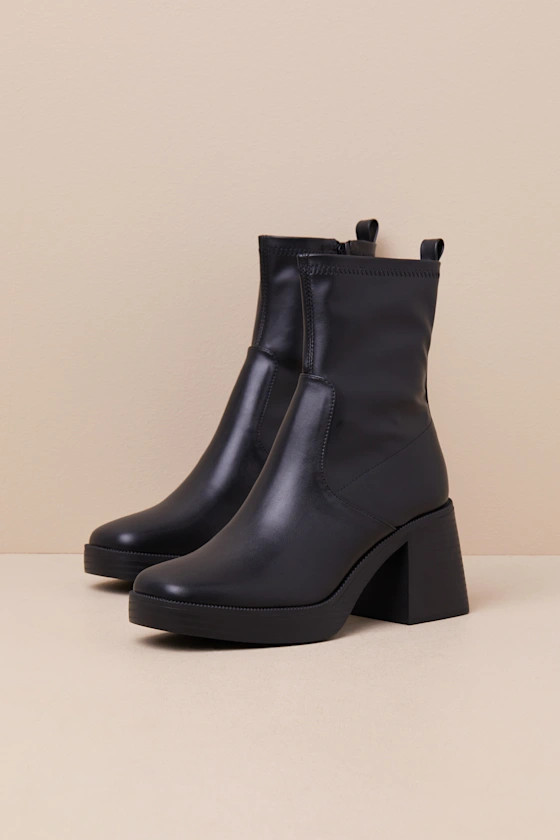 Harrington Black Platform Ankle Boots | Lulus