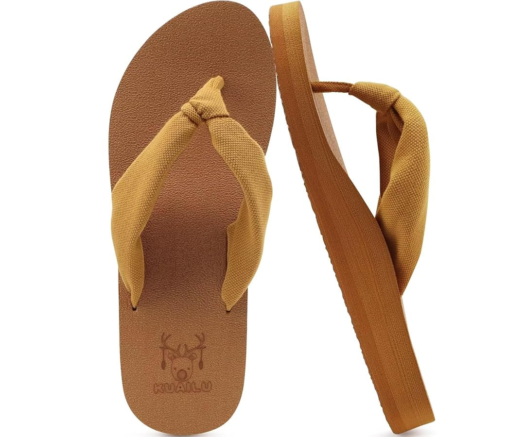 KuaiLu Flip Flops for Women with Arch Support Yoga Mat Comfortable Summer Beach Walking Thong Cus... | Amazon (US)
