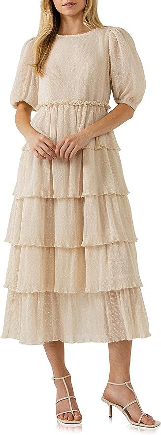 English Factory Women's Dotted Tiered Dress | Amazon (US)