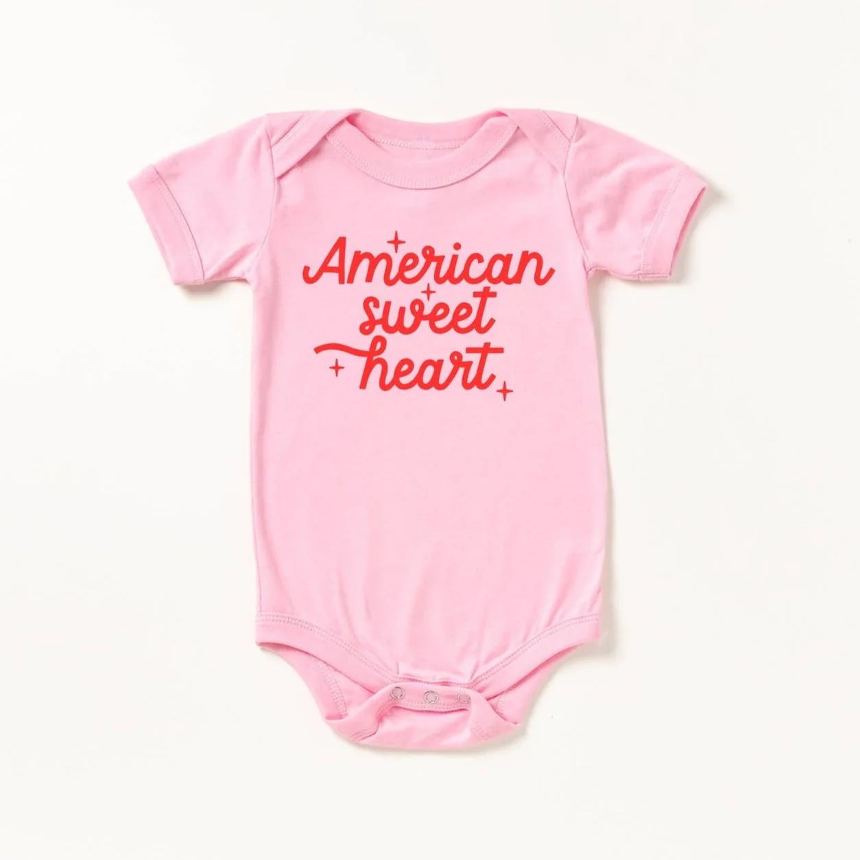 Graphic Short Sleeve Bodysuit, American Sweet Heart | SpearmintLOVE