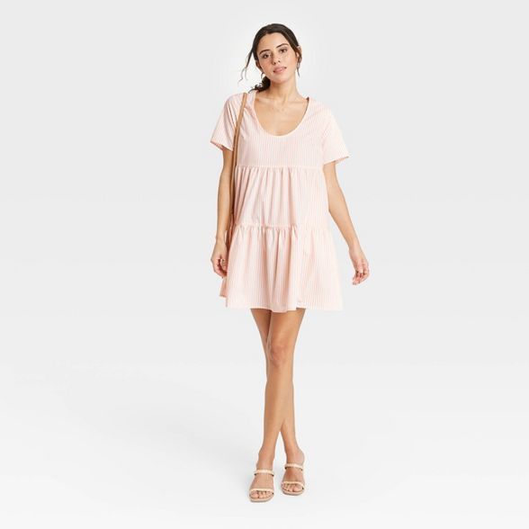 Women's Short Sleeve Tiered Dress - A New Day™ | Target