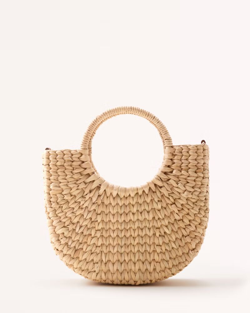 Women's Structured Straw Basket Bag | Women's Accessories | Abercrombie.com | Abercrombie & Fitch (US)