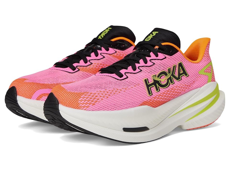 Hoka Mach X 3 Women's Running Shoes Neon Rose/Neon Tangerine : 9.5 B - Medium, Synthetic | Zappos