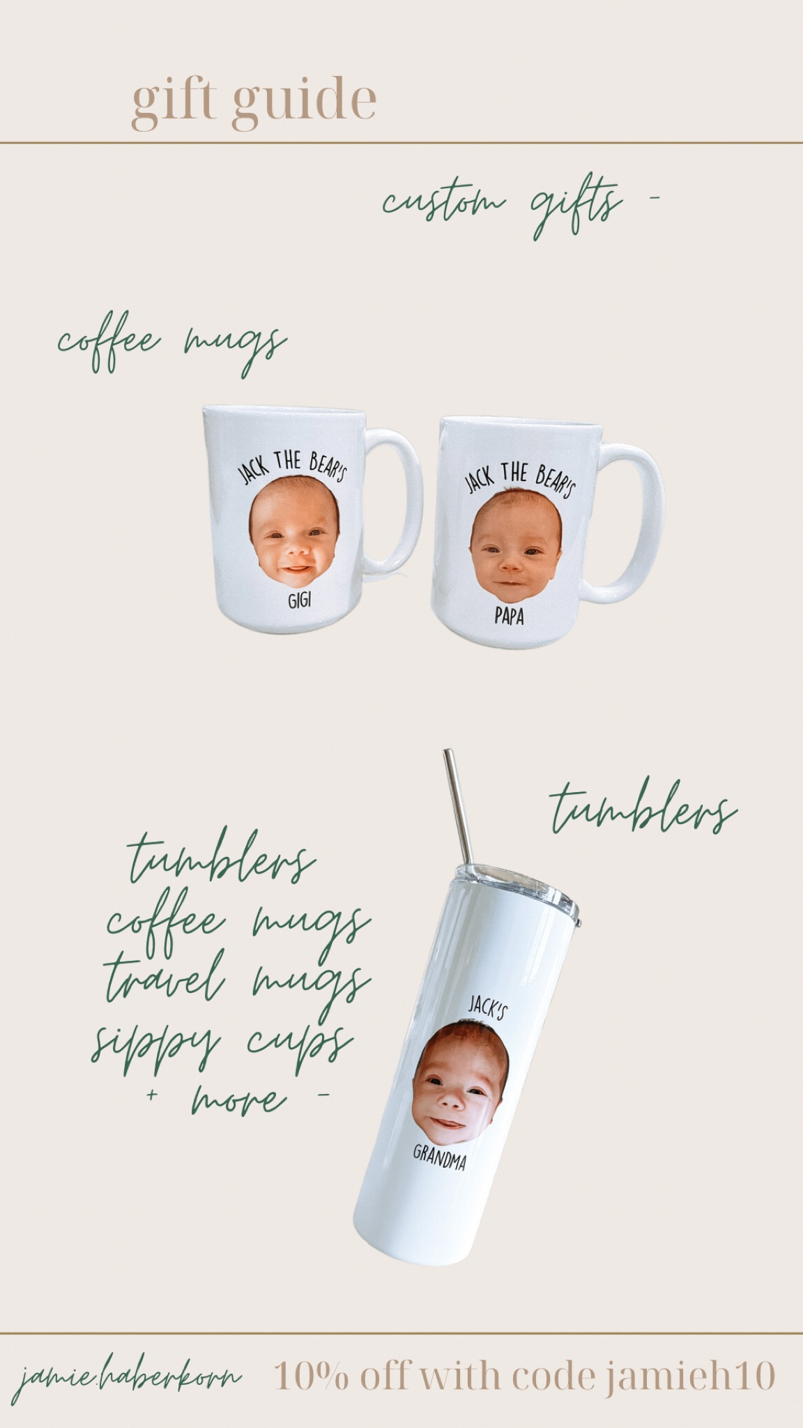 The cutest custom gifts for family & friends - so many customizable options - 

Use code - jamieh10 at checkout!


#customgifts #custommug #customtumbler #typeleagueplus #holidays #giftguide #giftideas

#LTKunder50 #LTKHoliday #LTKhome