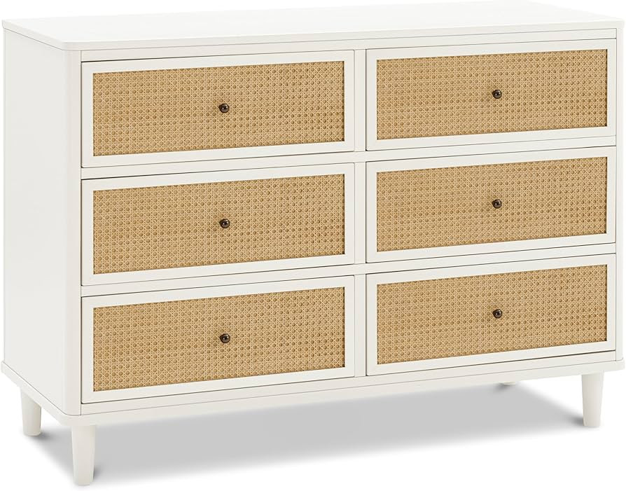 Namesake Marin with Cane 6 Drawer Dresser Warm White and Honey Cane | Amazon (US)