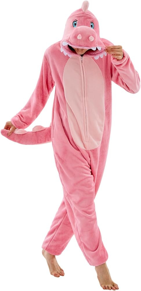 Unisex Adult Onesie Pajamas Animal One Piece Snug Fit Halloween Costume Sleepwear Homewear | Amazon (US)