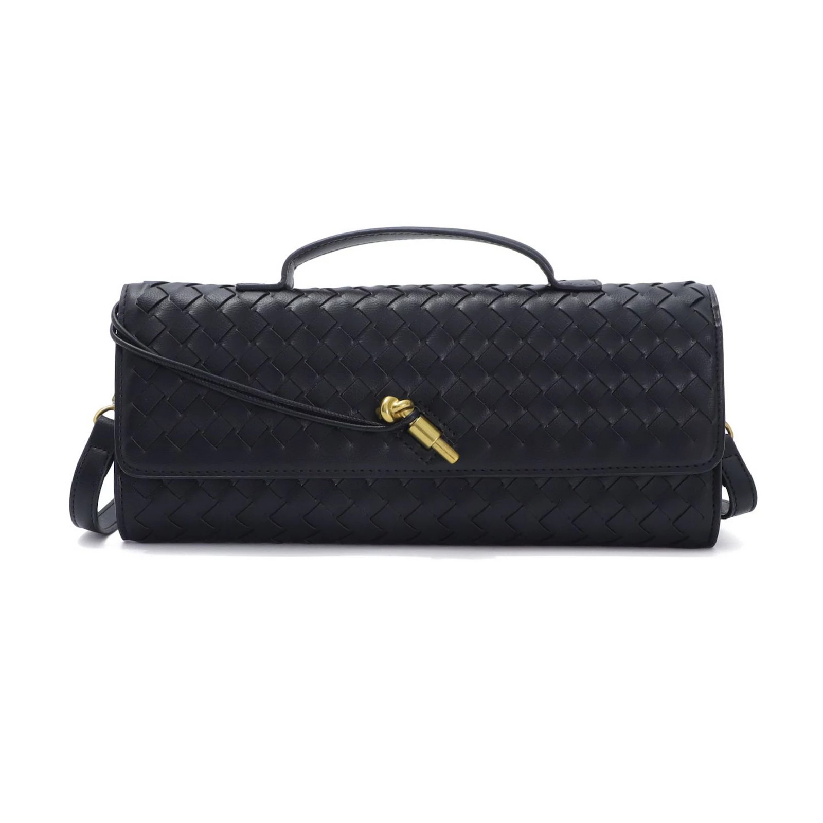 Adornia Woven Baguette Bag with Crossbody Strap, Black | Kohl's