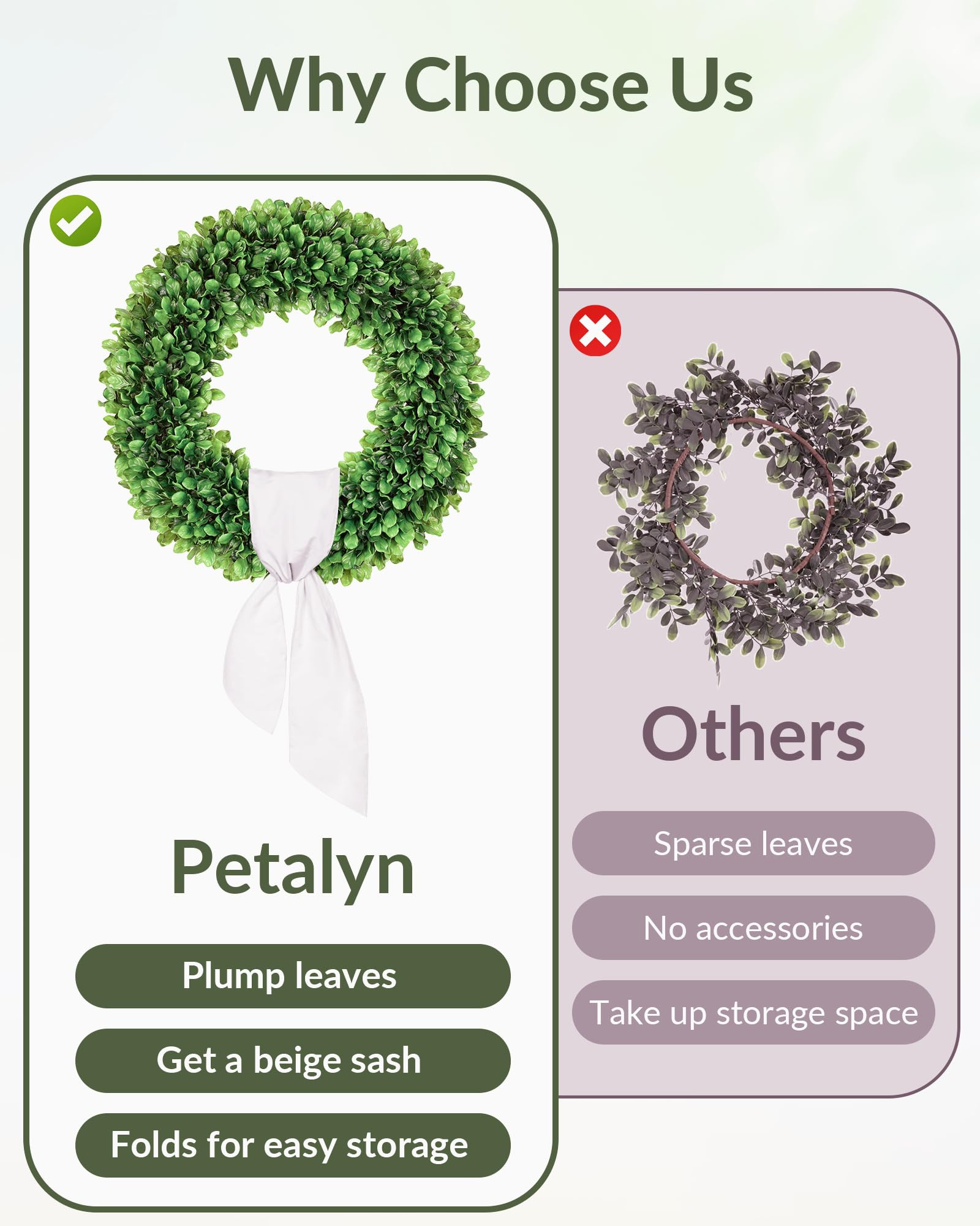 20 inch Artificial Boxwood Wreath for Front Door, Greenery Spring Summer Wreath for All Seasons w... | Amazon (US)