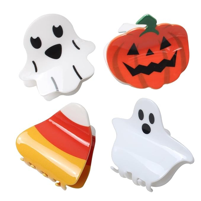 Halloween Hair Claw Clips for Girls Pumpkin Ghost Face Devil Cute Candies Hair Clip Halloween Hai... | Amazon (US)