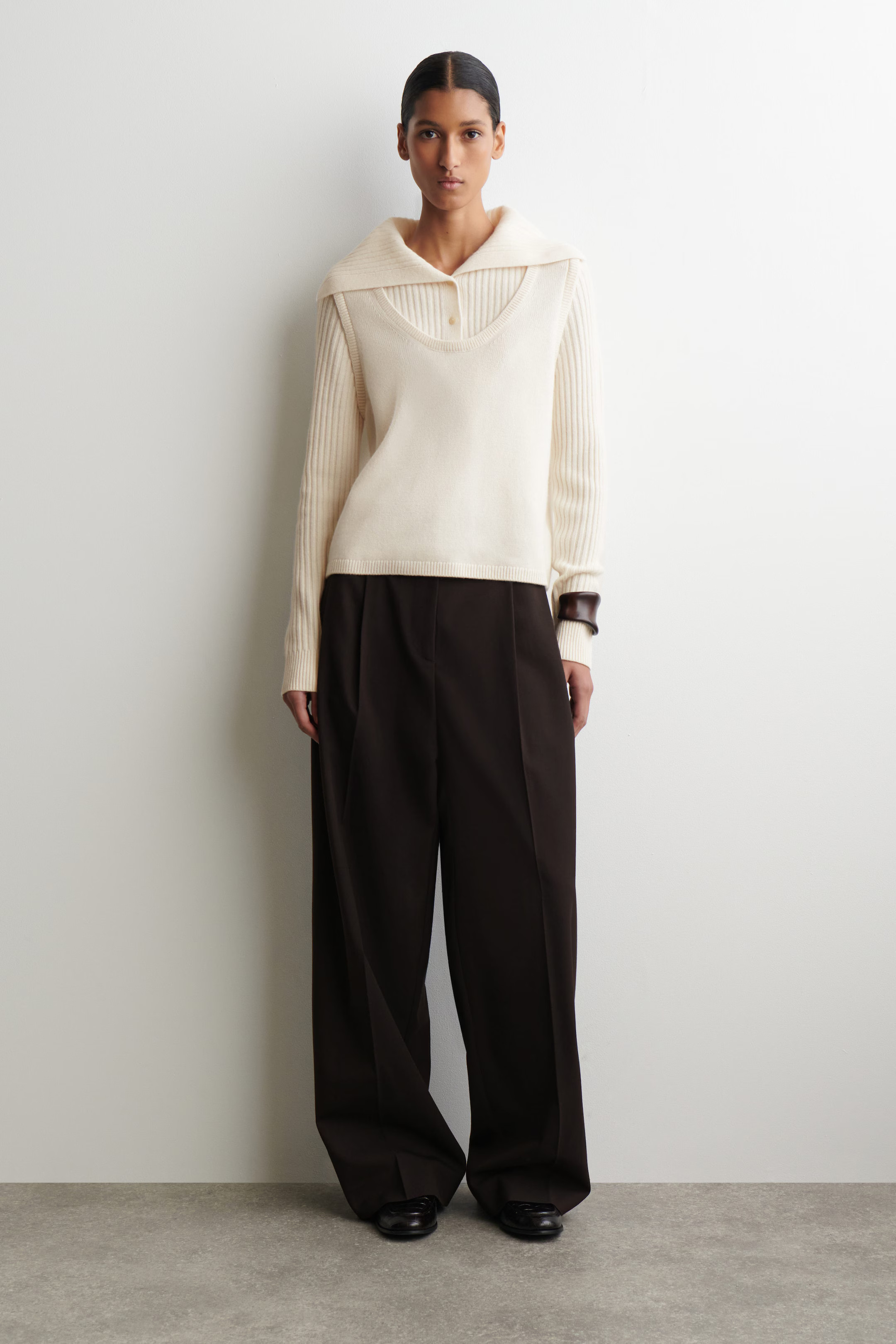 LAYERED MERINO WOOL JUMPER - IVORY | COS GB | COS UK