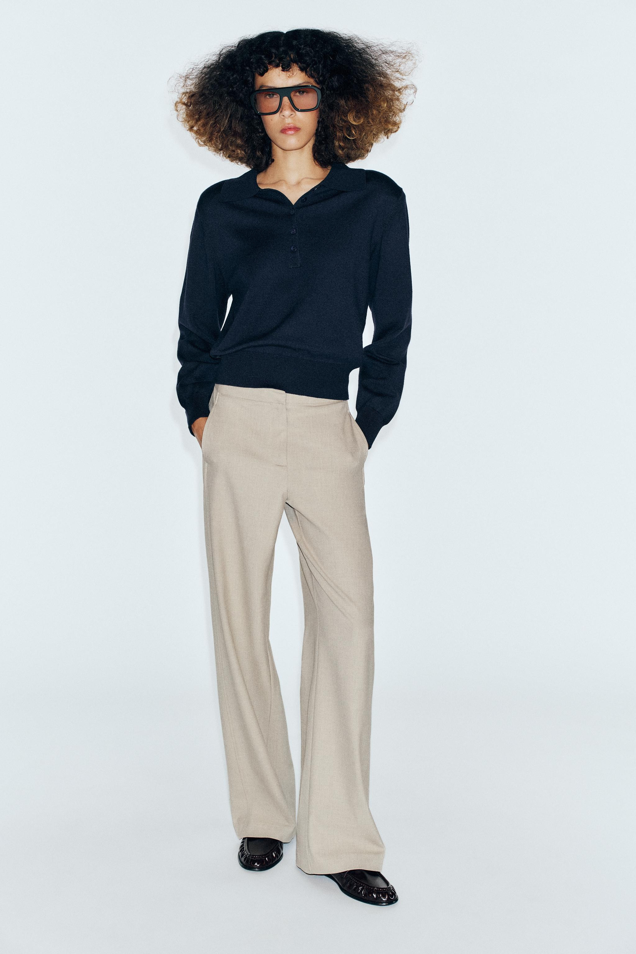 MID-WAIST STRAIGHT-LEG TROUSERS | Zara UK