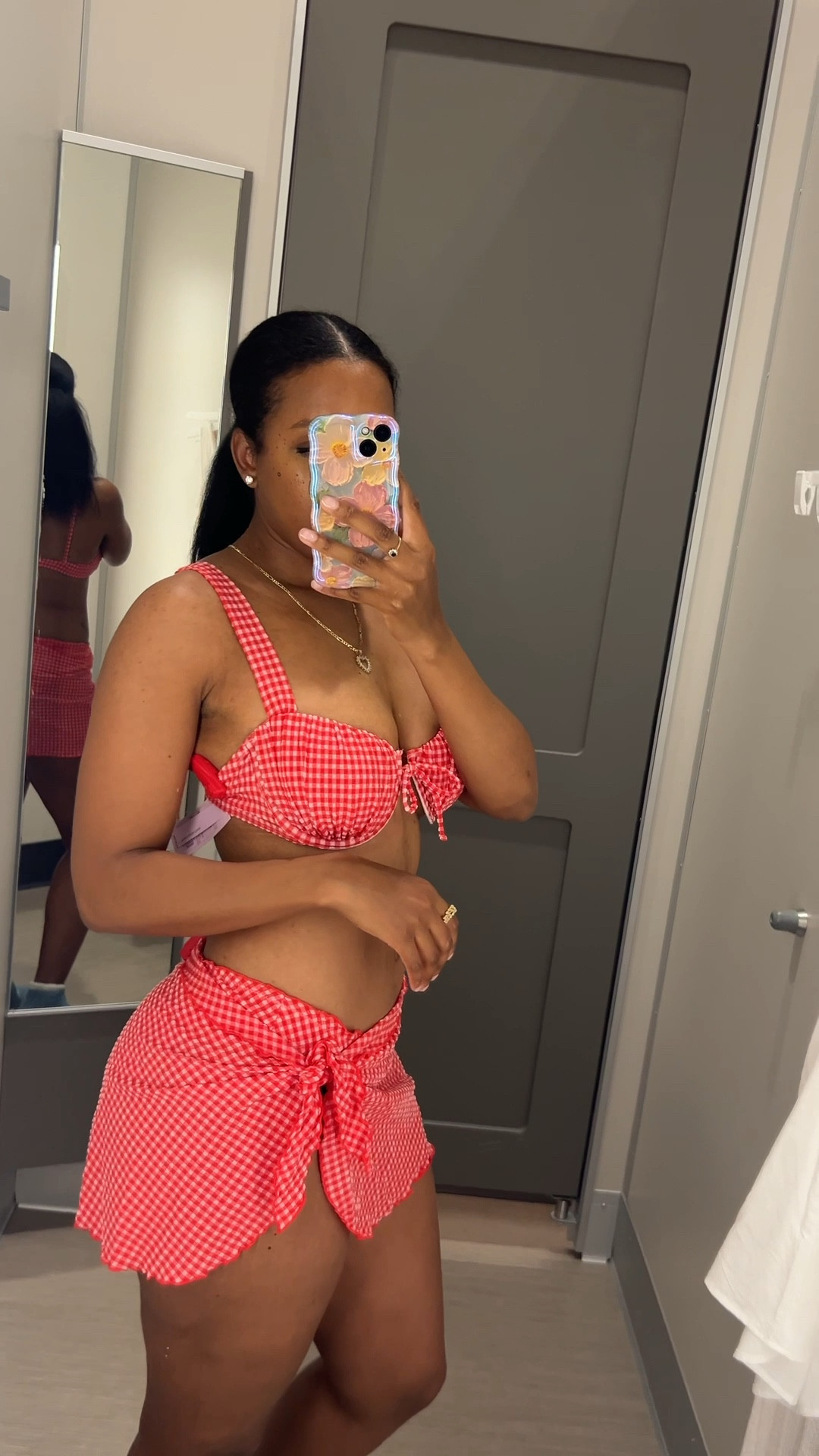 #newarrivals Gingham red bikini 👙 wearing a size M #sale

#LTKSwim #LTKSaleAlert #LTKSpringSale