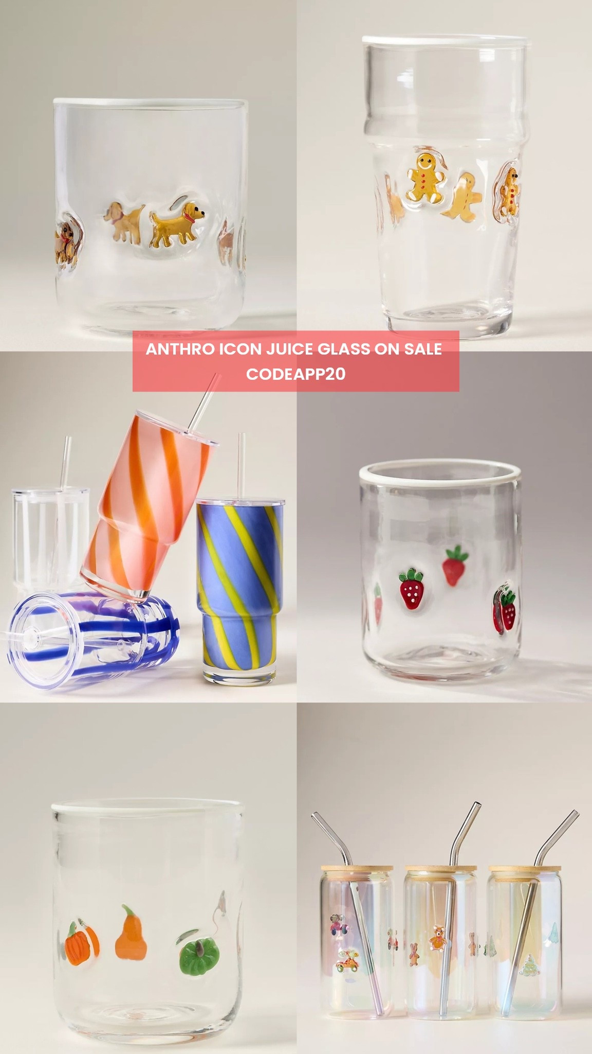 [9/30/26] @Anthropologie best-selling icon juice glassware on sale with code APP20. Works in-app only! Linking the cutest seasonal styles + favs! These make great gifts!!! 

*Discount taken in cart with promo code APP20. Excludes sale, MOTHER Denim, Collections, wedding gowns, food, select brands and products, and the purchase of gift cards. Cannot be combined with other promotions.

#LTKHome #LTKSeasonal #LTKSaleAlert