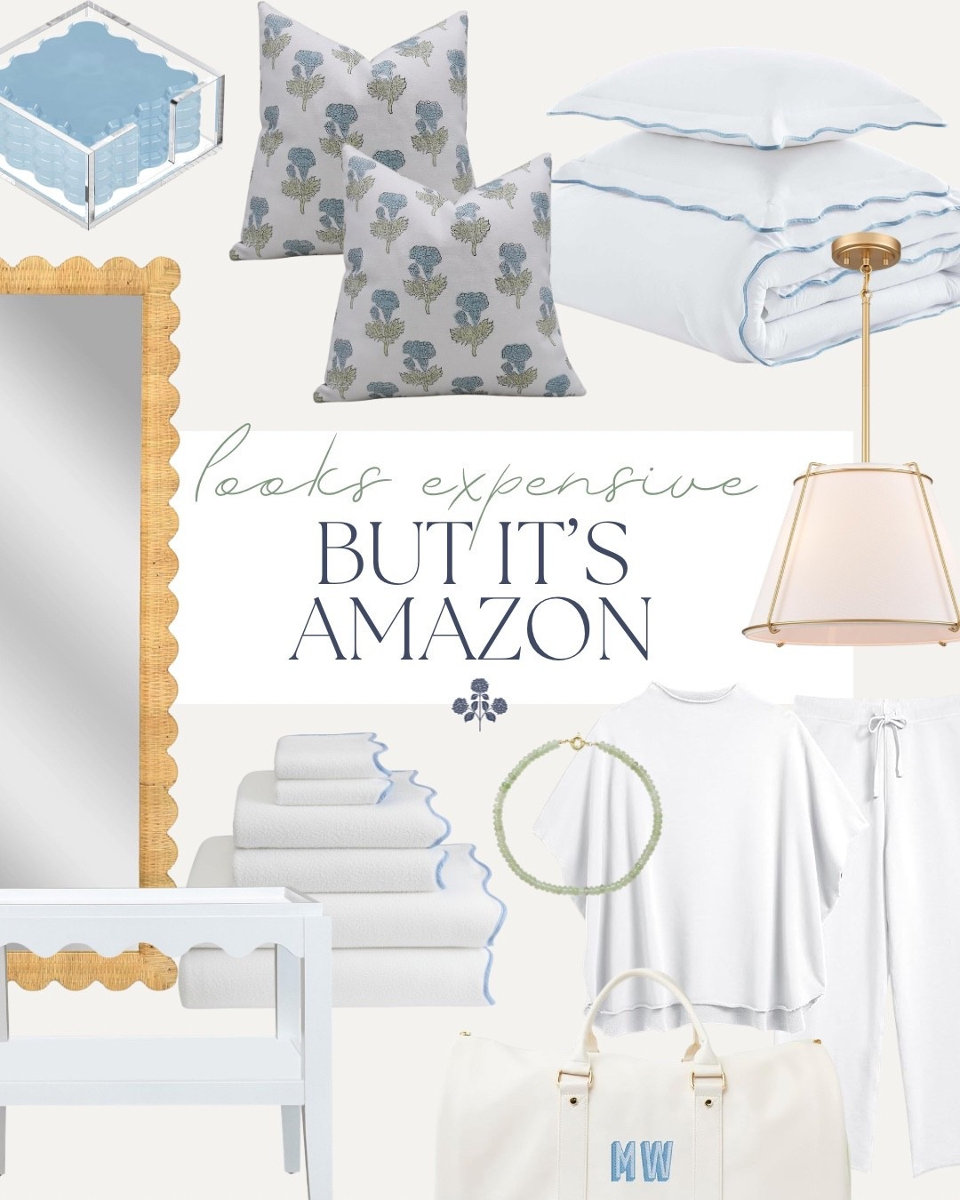 Designer looks for less from Amazon! 

Blockprint pillows, scallop mirror, rattan mirror, scallop bedding, scallop towels, scallop decor, Amazon home, Amazon decor, scallop table, matching set, designer home look for less, designer style 

#LTKHome #LTKStyleTip