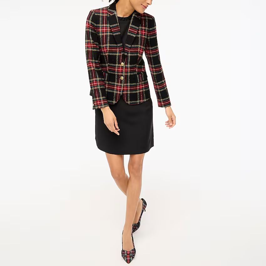 Wool-blend schoolboy blazer in Stewart tartan | J.Crew Factory