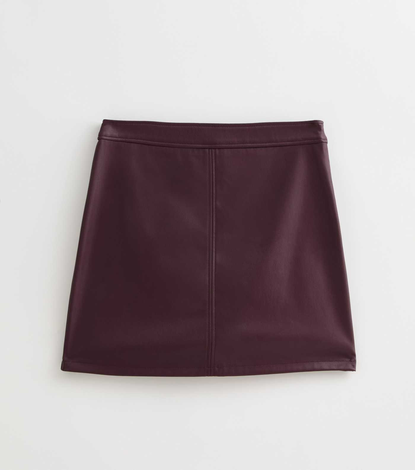 Burgundy Faux Leather A-Line Mini Skirt | New Look | New Look (UK)