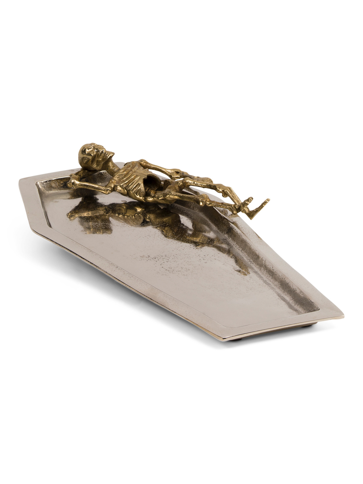 Two Tone Coffin With Skeleton Gold Tone Serving Platter | TJ Maxx
