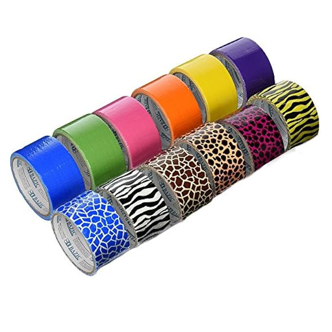 12 Roll Variety Pack of Bazic Print Colors (brights colors) of All Purpose Duct Tape. Brights Includ | Amazon (US)