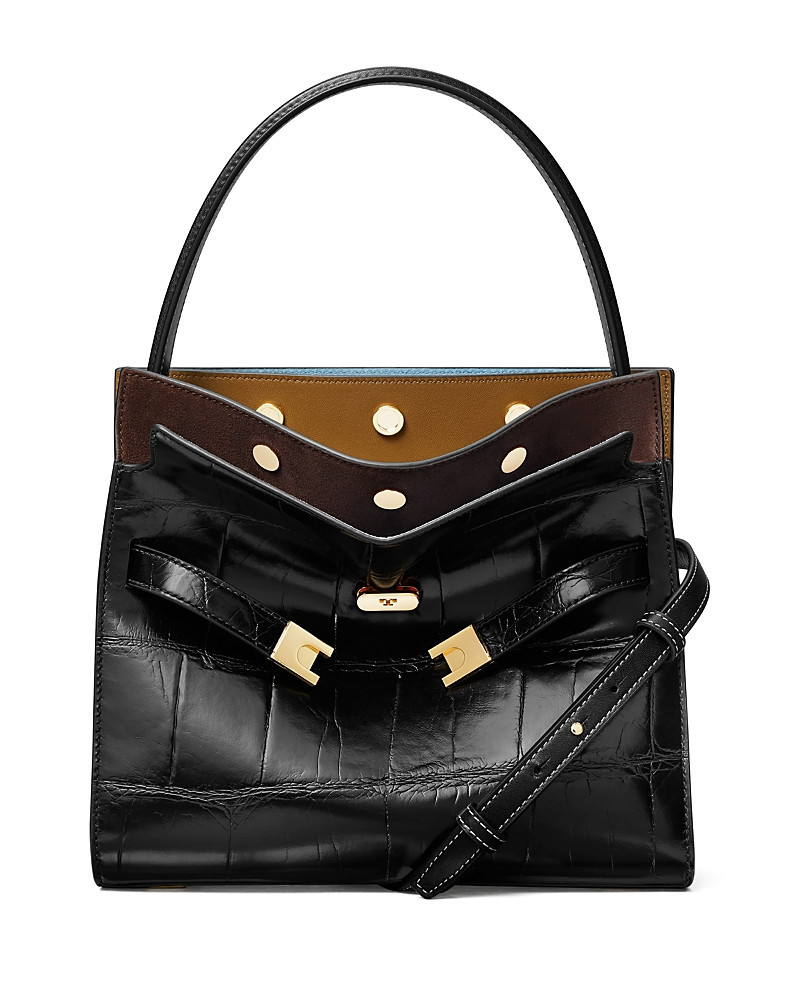 Tory Burch Lee Radziwill Croc Embossed Double Bag | Bloomingdale's (US)