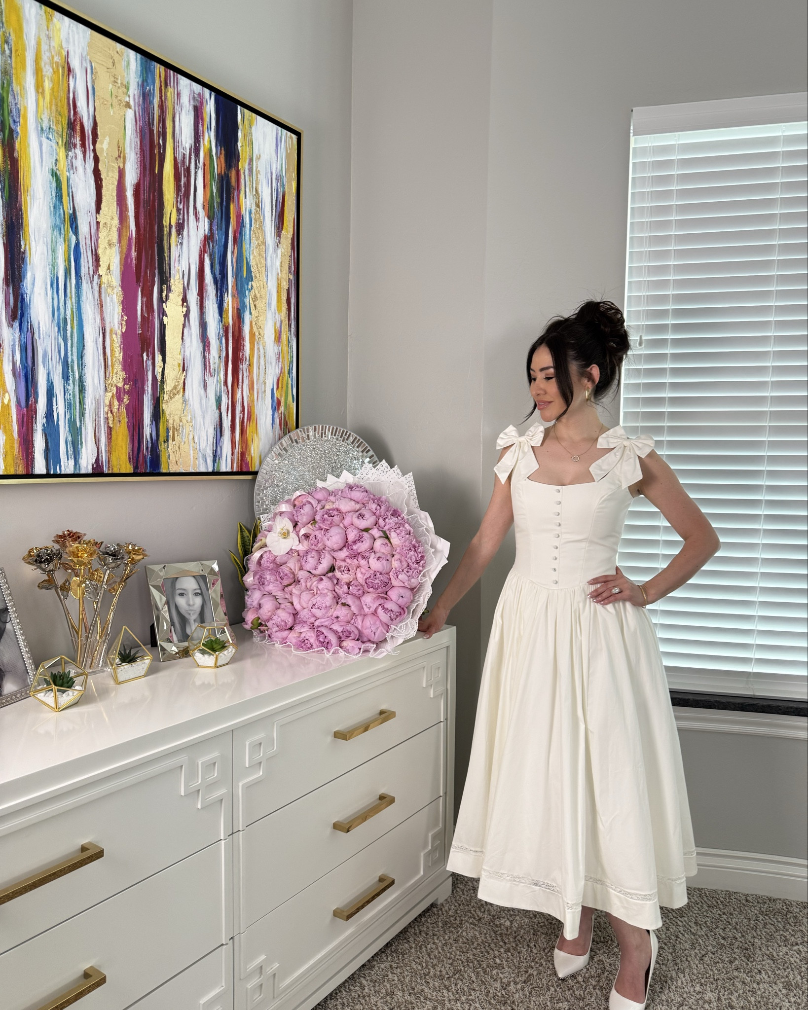 House of CB Lillia A-line White midi dress. Bow straps 

#LTKU #LTKStyleTip