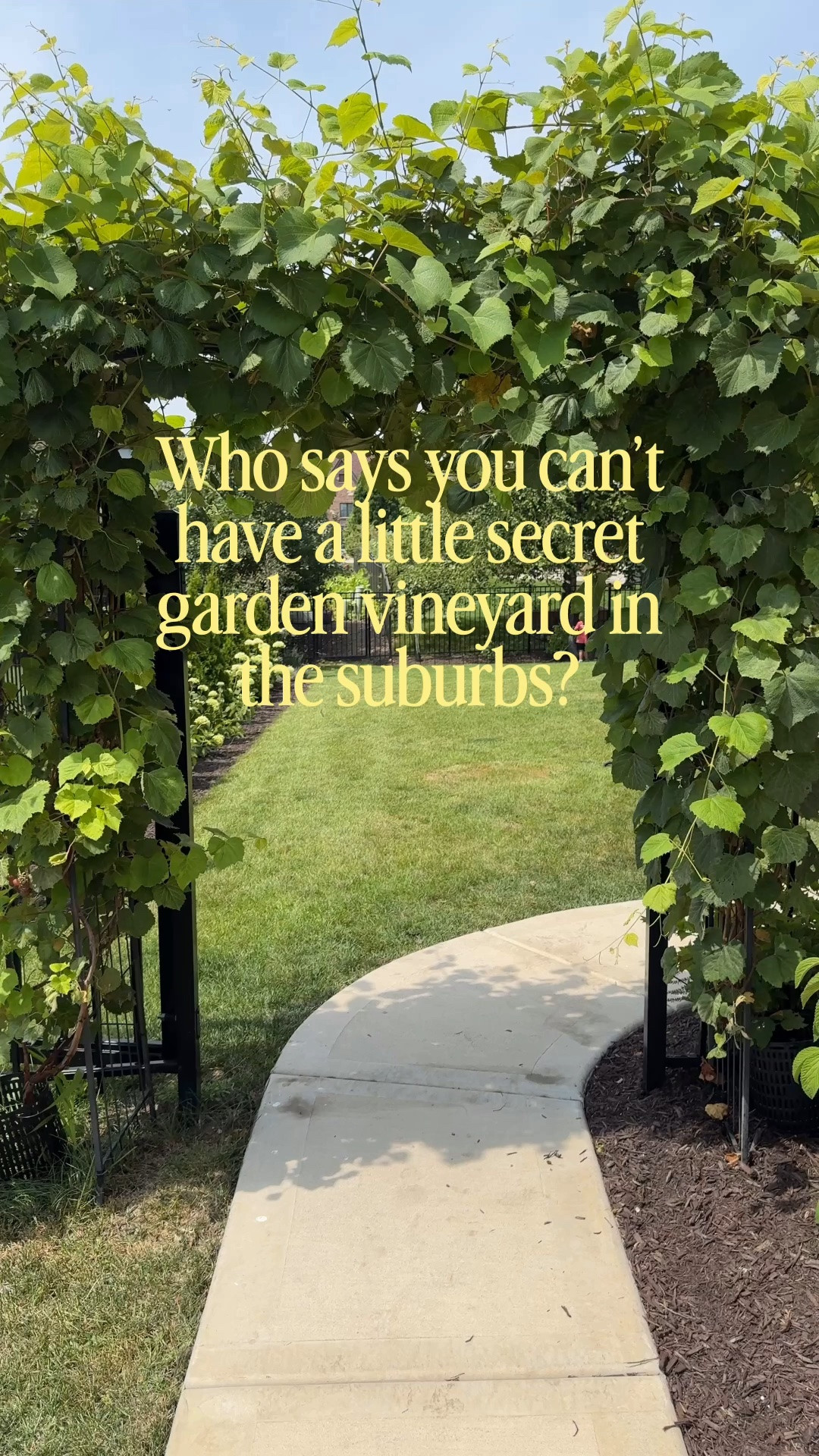 Two springs ago, I planted these Reliance grapes on either side of our backyard gate with a trellis for them to grow on. 

We secured the trellis to the fence with a bunch of heavy-duty zip ties, and it also stakes into the ground for extra support. Now the grapes have completely covered it, creating this secret garden-inspired entrance and it’s so fun being able to walk through and pick our own grapes. 

If you’re in zone 6, Reliance grapes are a hardy (and seedless) vine worth considering. 

Linked the trellis and grape plants here.

#LTKSeasonal #LTKHome