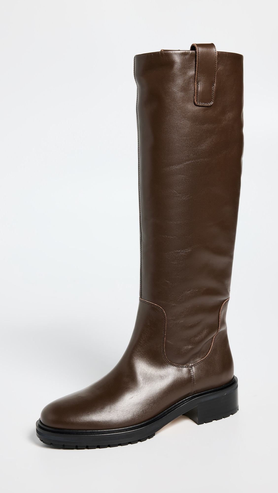 AEYDE Henry Calf Leather Moka Riding Boots Moka 35 | Shopbop