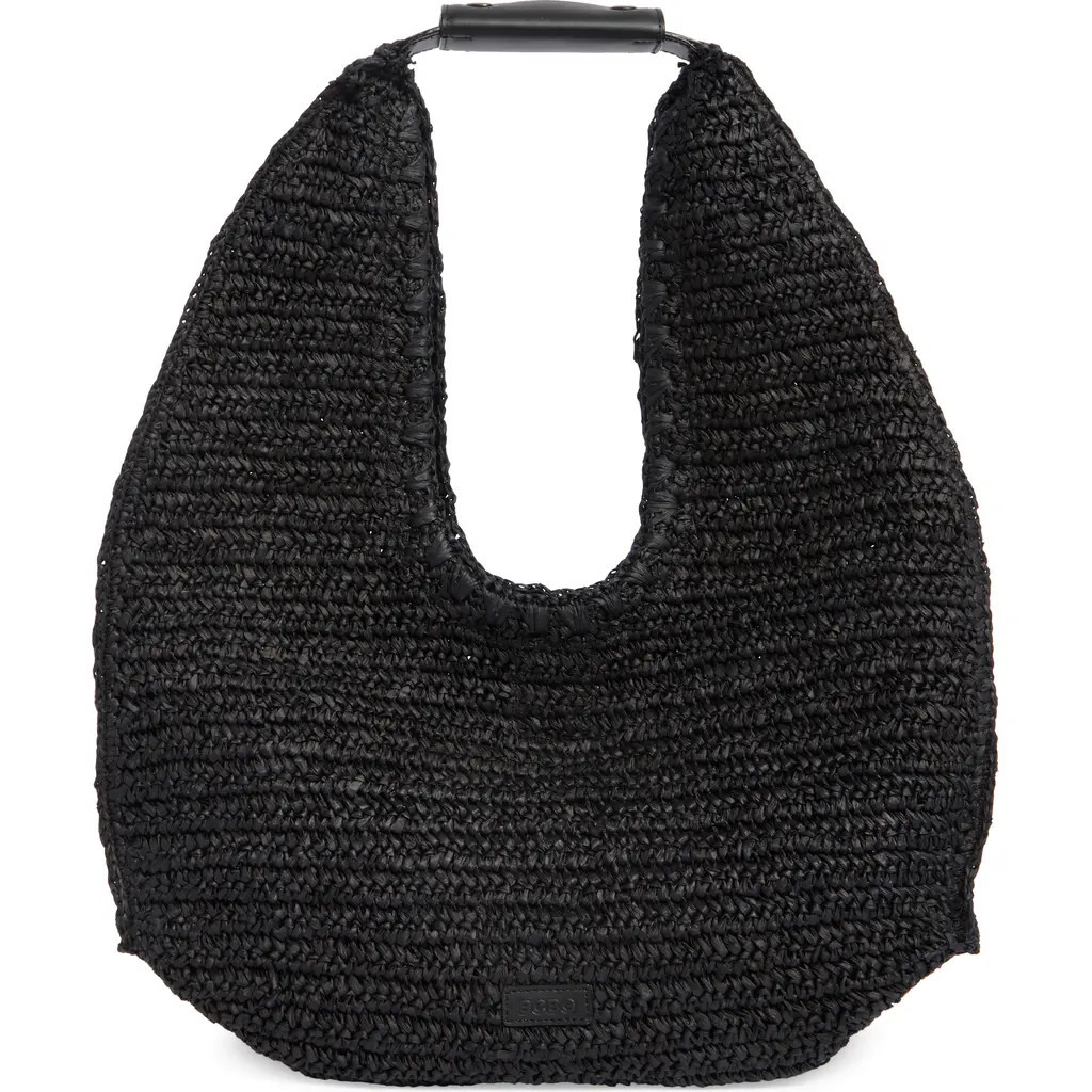 BCBG Woven Raffia Shoulder Bag in Black at Nordstrom Rack | Nordstrom Rack