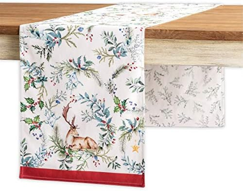 Maison d' Hermine Holly Time 100% Cotton Table Runner for Party | Dinner | Holidays | Kitchen | Than | Amazon (US)