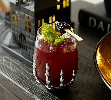 Skeleton Hand Stemless Wine Glass | Pottery Barn (US)