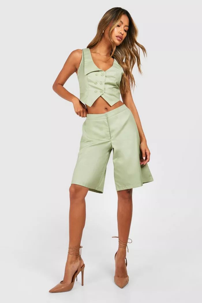 Lapel Detail Fitted Crop Waistcoat | boohoo (US & Canada)