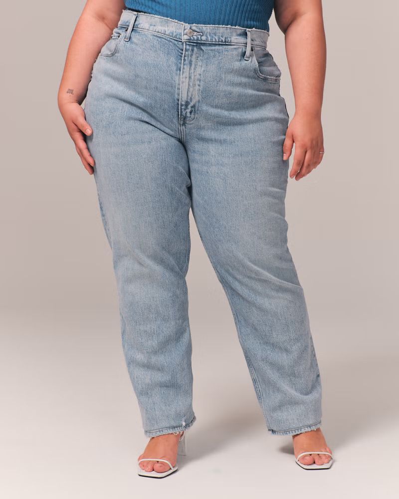 Women's Curve Love Ultra High Rise 90s Straight Jean | Women's Bottoms | Abercrombie.com | Abercrombie & Fitch (US)