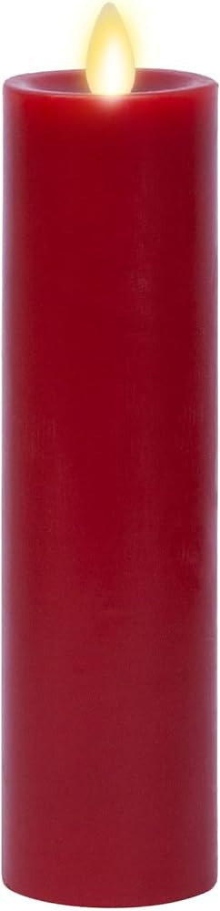Luminara Flameless Classic Slim Burgundy Pillar Moving Flame Candle- LED Battery Operated Lights ... | Amazon (US)