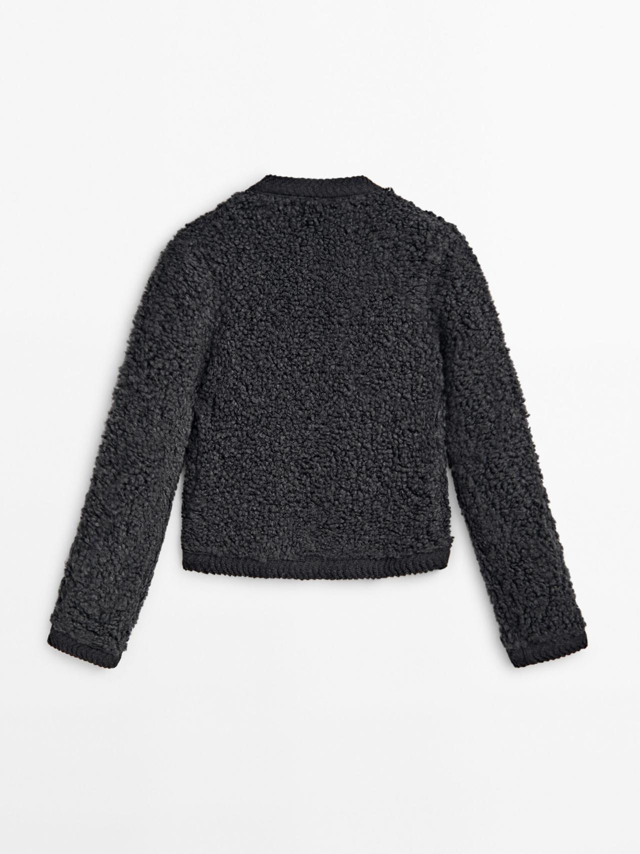 Bouclé knit cardigan with buttons | Massimo Dutti US