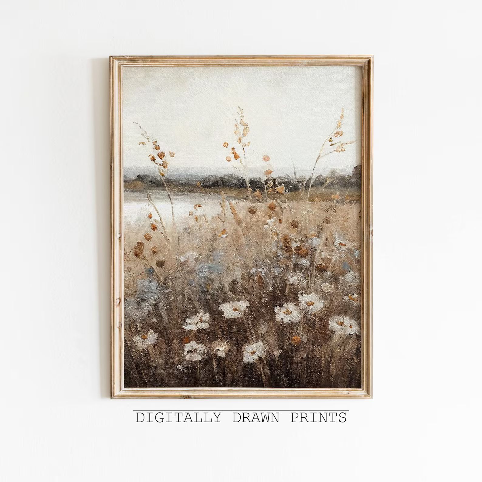 Printable Wildflower Field Landscape Oil Painting Vintage - Etsy | Etsy (US)