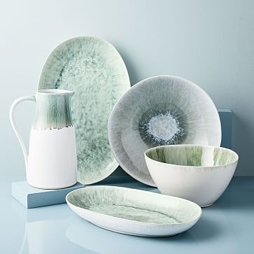Reactive Glaze Stoneware Serveware - Celadon | West Elm (US)