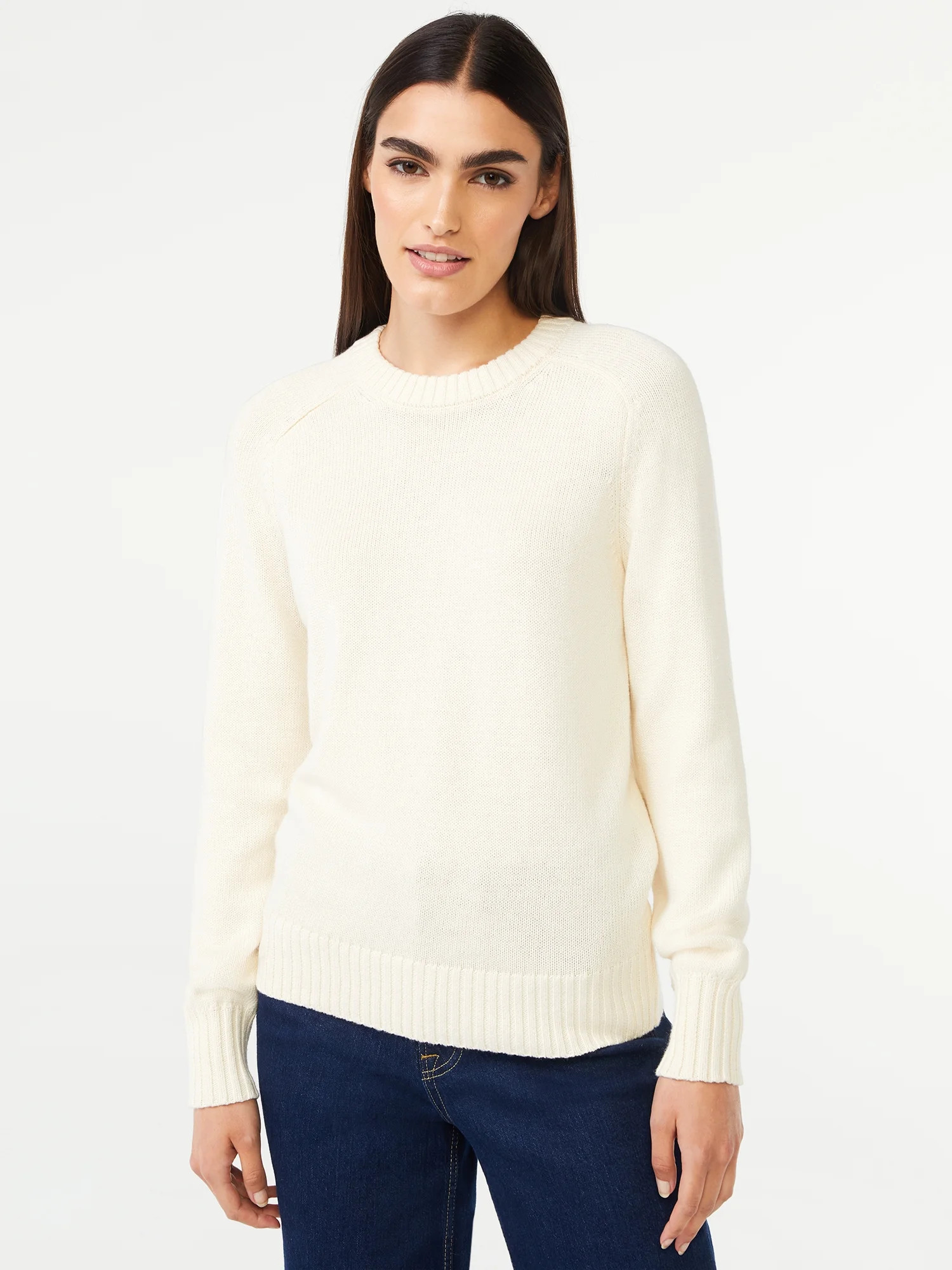 Free Assembly Women’s Shrunken Crewneck Sweater - Walmart.com | Walmart (US)