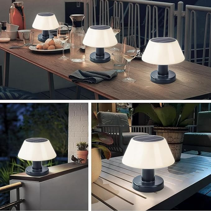 Solar Outdoor Table Lamp,Portable Outdoor LED Cordless Lamps with 4 Lights Models Outdoor Lantern... | Amazon (US)