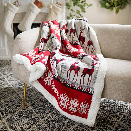 Safavieh Prancer Sherpa Throw - Red | HSN