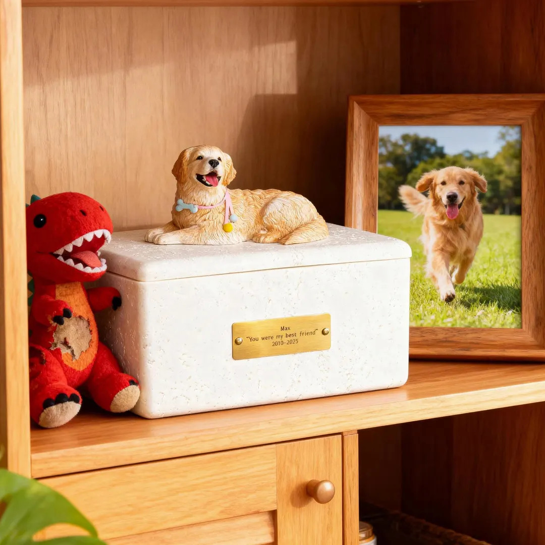 Custom Pet Urn with Clay Figurine: Personalized Sandstone Finish Memorial | Etsy (US)