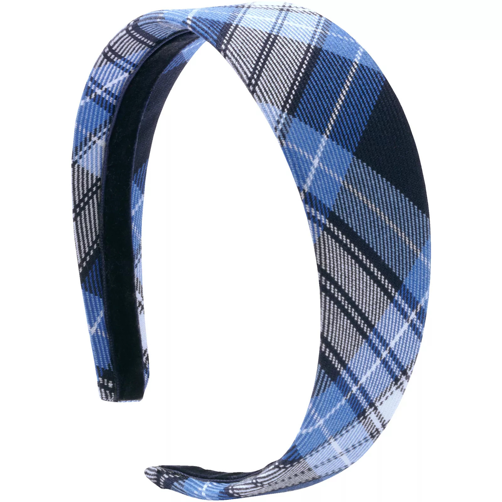 Girl's Lands' End School Uniform Plaid Headband, Clear Blue Plaid | Kohl's