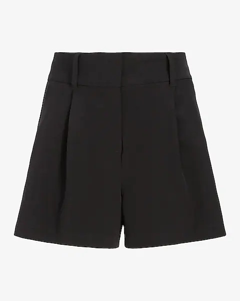 Super High Waisted Tailored Pleated Shorts | Express