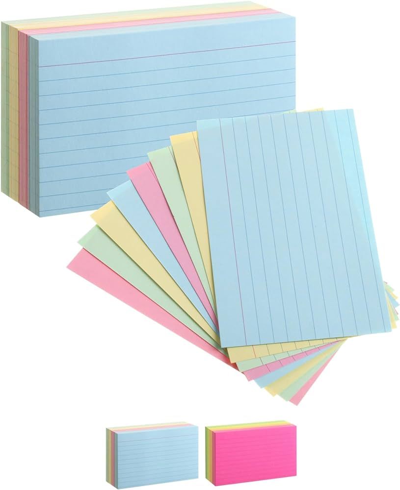 Mr. Pen- Pastel Index Cards, 3" x 5", 180 Cards, Index Cards, Lined Index Cards, Note Cards, Flas... | Amazon (CA)
