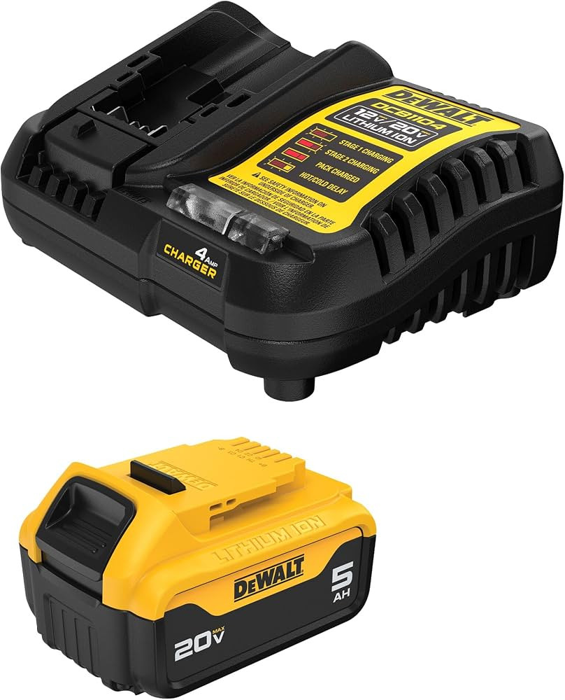 DEWALT 20V MAX 5 Ah Lithium-Ion Battery and Charger Starter Kit (DCB205C) | Amazon (US)