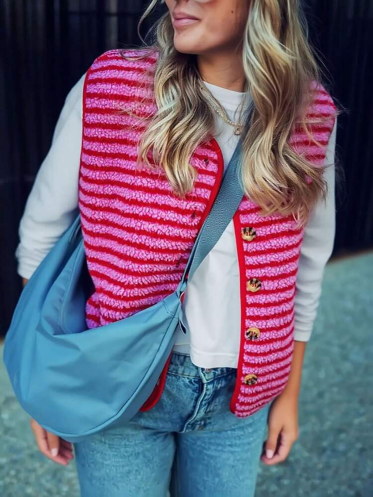 Gestreepte bodywarmer | SHEIN