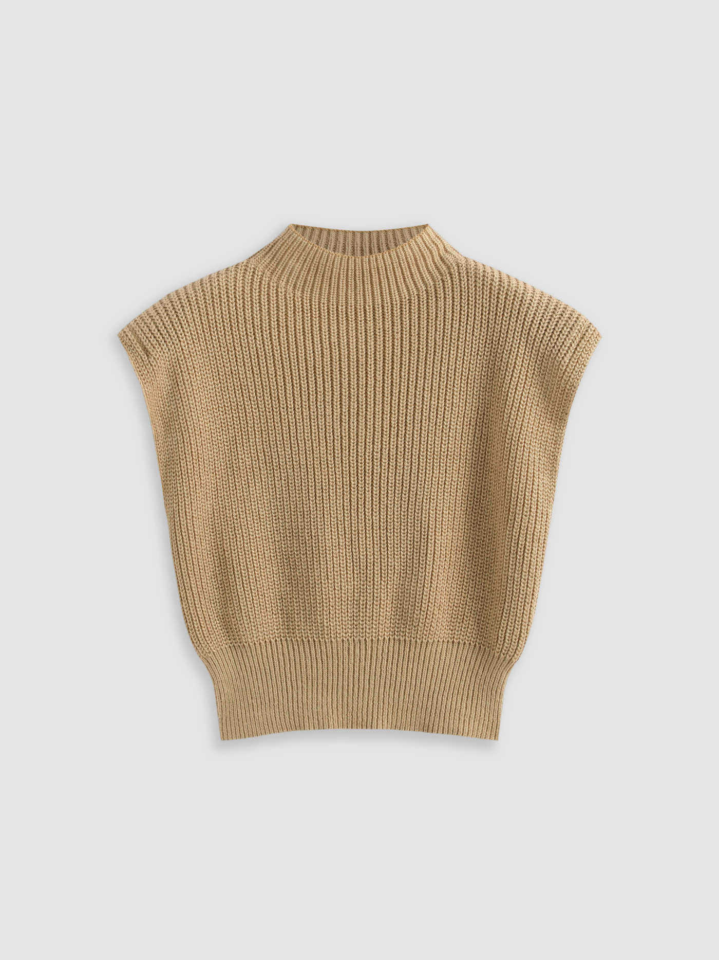 Basic & Thermal Preppy Solid High Neck Knit Vest | Cider