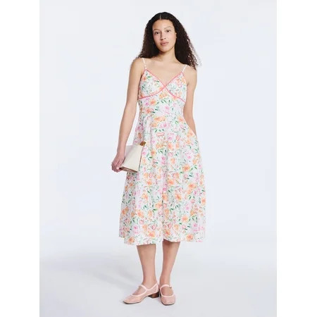 Free Assembly Women s Sleeveless Cotton Panel Midi Dress Size-XS-XXL | Walmart (US)