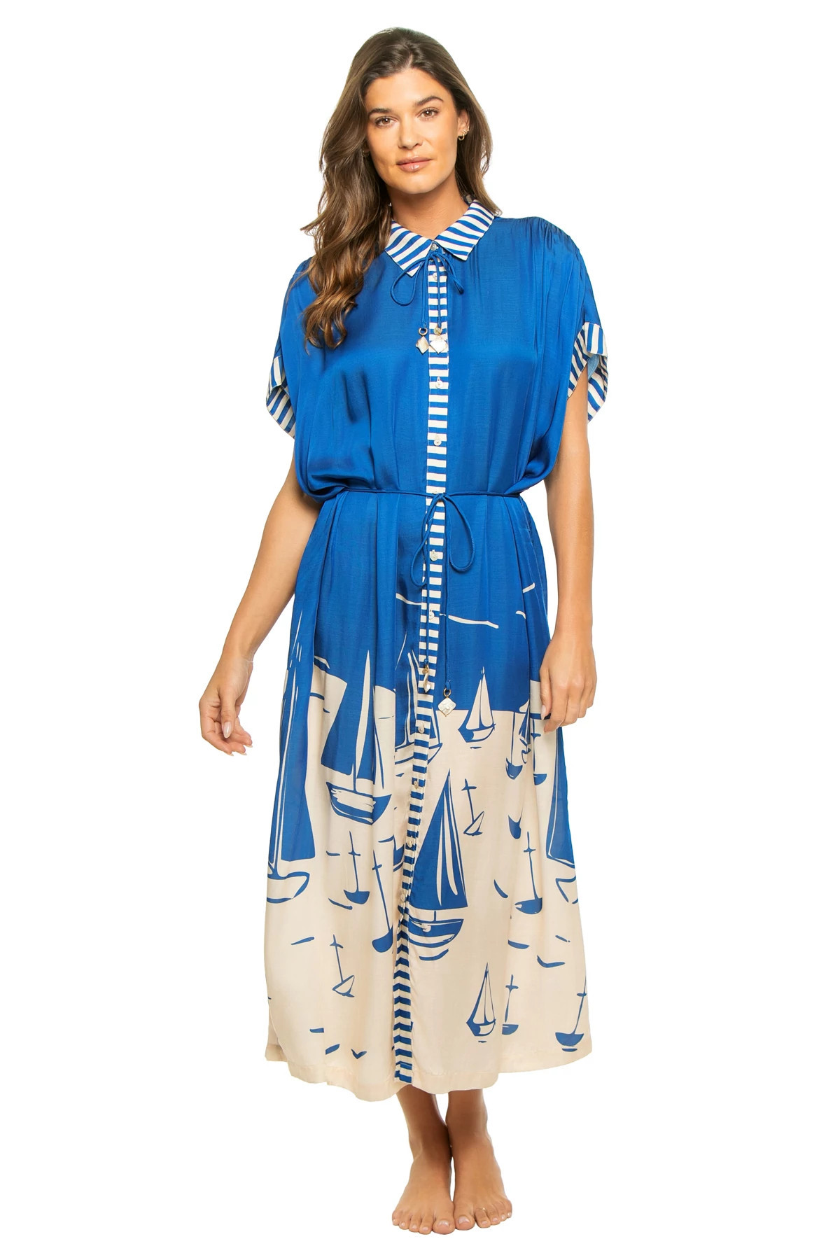Valerie Sailboat Print Caftan Dress | Everything But Water